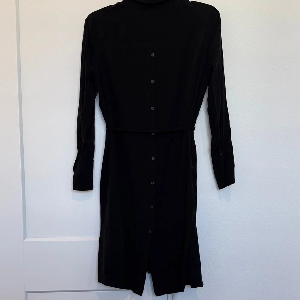ALLSAINTS Black Anya Long Sleeve Button Down Dress
